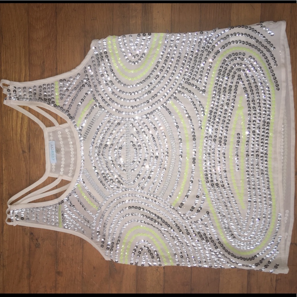 Sequin Flowy Tank Top